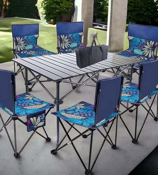 Σετ Τραπεζαρίας Εξωτερικού Χώρου Μπλε 7τμχ GET-SDS-21349-FLDBL-SET-OEM-TS SZ