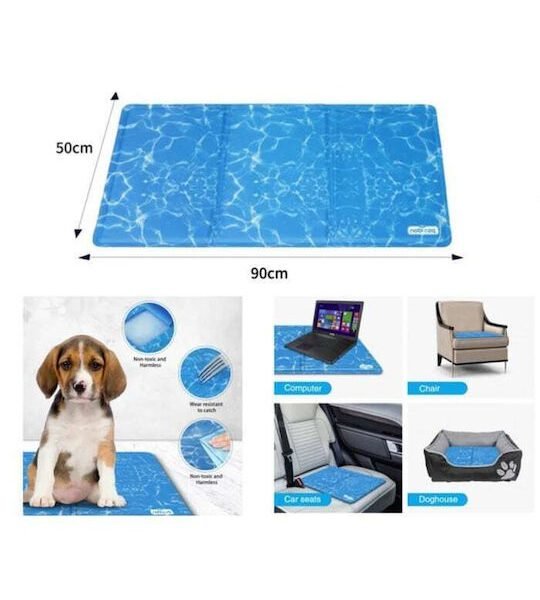 Αδιάβροχο Πατάκι Σκύλου Μπλε 90x50cm Pet printed cooling mat Nobleza