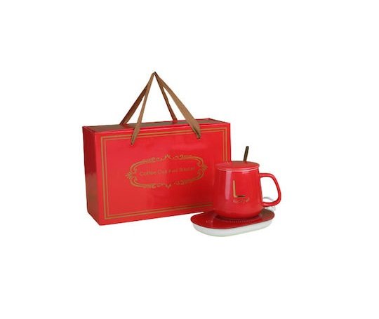 Θερμαινόμενη Κεραμική κούπα καφέ με Ηλεκτρική φόρτιση Θερμαντήρας φλυτζανιών σε κόκκινο χρώμα