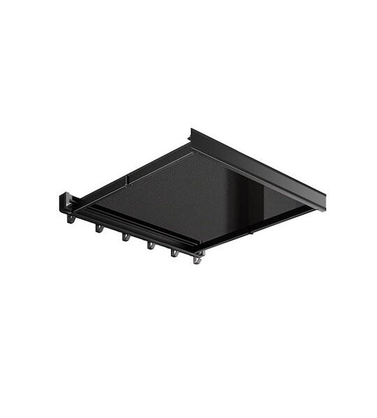 Επιτοίχιο Μεταλλικό Ράφι Αποθήκευσης - Οργάνωσης με 6 Κρεμάστρες Μαύρο-110155