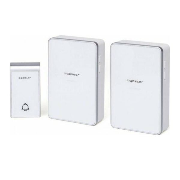 Διπλό Ασύρματο Κουδούνι Μπαταρίας Μακράς Εμβέλειας 150μ με 36 Μελωδίες Aigostar 20857