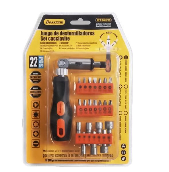 Σετ Κατσαβίδια με 22 Εναλλασσόμενες Μύτες Bossram 869238