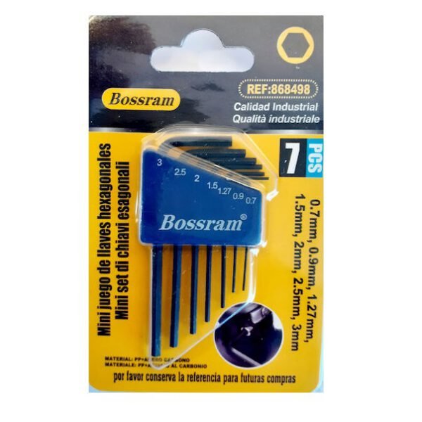 Bossram 868498 Σετ κλειδιά αλλεν μινι 7τμχ 0,7mm - 3mm - Bossram