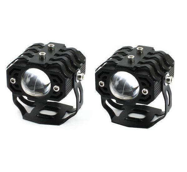 Universal Προβολάκια Αλουμινίου Μοτοσυκλέτας 40W Λευκού, Κίτρινου Φωτισμού 2τμχ ΟΕΜ 30122 – Μαύρο