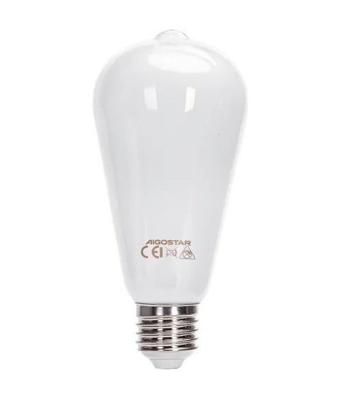 Aigostar Λάμπα LED 8W για Ντουί E27 και Σχήμα ST64 Ψυχρό Λευκό 6500Κ 950lm Λευκή - 85456