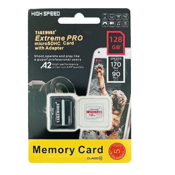 Takemore Κάρτα Μνήμης Micro SD 128GB (Read 170 MB/s , Write 90 MB/s)