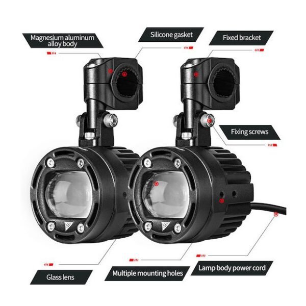 Motowolf Προβολάκια Μοτοσυκλέτας 2τμχ 000.230.15206