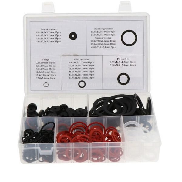 Σετ Λαστιχένιες Τσιμούχες Στεγανοποίησης 23 Μεγέθη Γενικής Χρήσης 382 Τεμάχια Οεμ