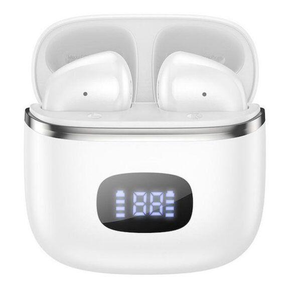 Hoco EQ1 Earbud / In-ear Bluetooth Handsfree Ακουστικά με Θήκη Φόρτισης Λευκά
