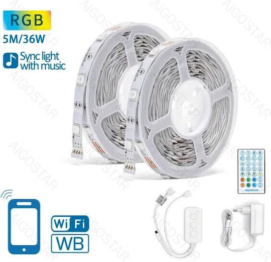 Aigostar Ταινία LED Τροφοδοσίας 12V RGB Power Max 36W μήκος 2*5m MRE 216528