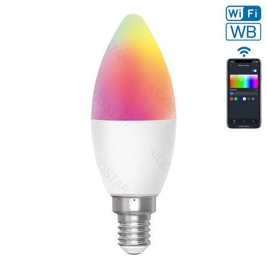 Aigostar WiFi WB Smart LED C37 E14 6.5W 555lm MRE 220716