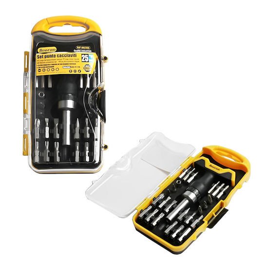 Σετ με 24 Μύτες Κατσαβιδιού Αστέρι - Torx - Σταυρός - Ίσιο - Allen με Κατσαβίδι Bossram 992306