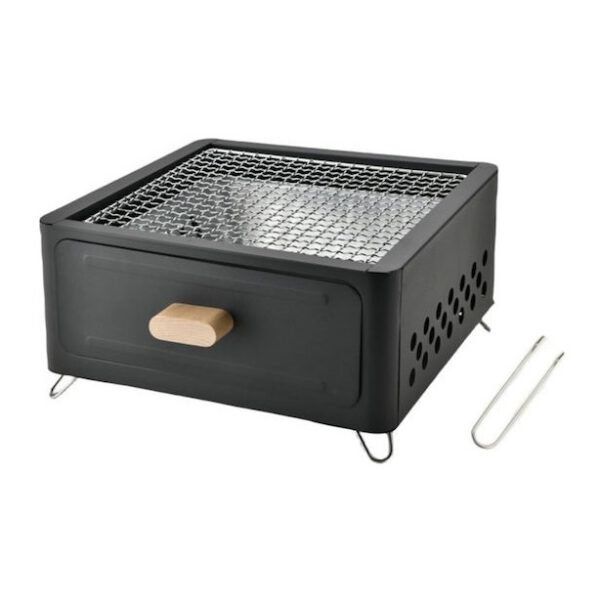 KMT Style Φορητή Αναδιπλούμενη Ψησταριά Κάρβουνου για BBQ 35x31εκ. Μαύρη