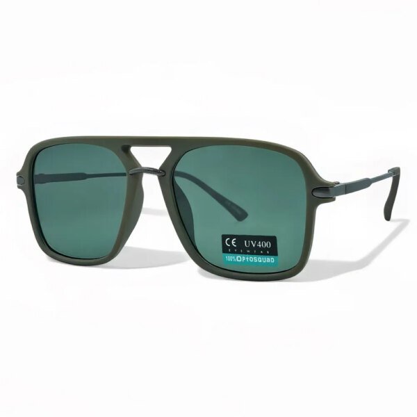 23102-2 OPTOSQUAD Ανδρικά Γυαλιά Ηλίου UV400 Τετράγωνο με Πράσινο Σκελετό και Πράσινο Φακό 23102