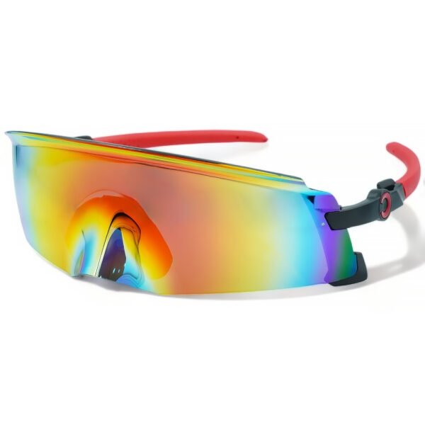 OPTOSQUAD Ανδρικά Γυαλιά Ηλίου UV400 Μάσκα με Κόκκινο Κοκκάλινο Σκελετό και Κόκκινο ιριδίζον Φακό 24852