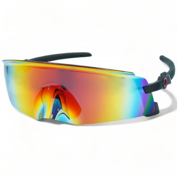 OPTOSQUAD Ανδρικά Γυαλιά Ηλίου UV400 Μάσκα με Μαύρο Κοκκάλινο Σκελετό και Κόκκινο ιριδίζον Φακό 24853