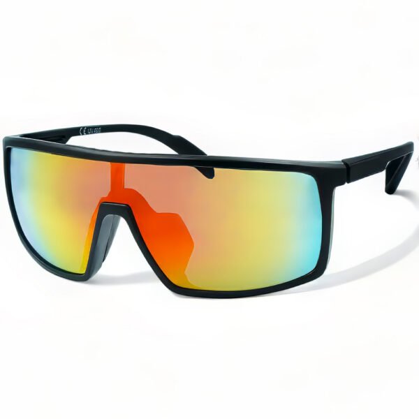 OPTOSQUAD Ανδρικά Γυαλιά Ηλίου UV400 Μακρόστενο με Μαύρο  Σκελετό και Κόκκινο ιριδίζον Φακό 24956