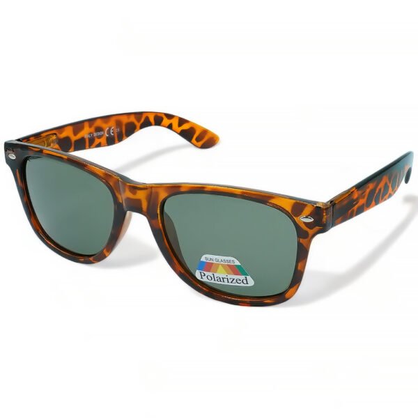 Ανδρικά Γυαλιά Ηλίου Polarized Τετράγωνο με Καφέ Ταρταρούγα  Σκελετό και Πράσινο Φακό 6021401