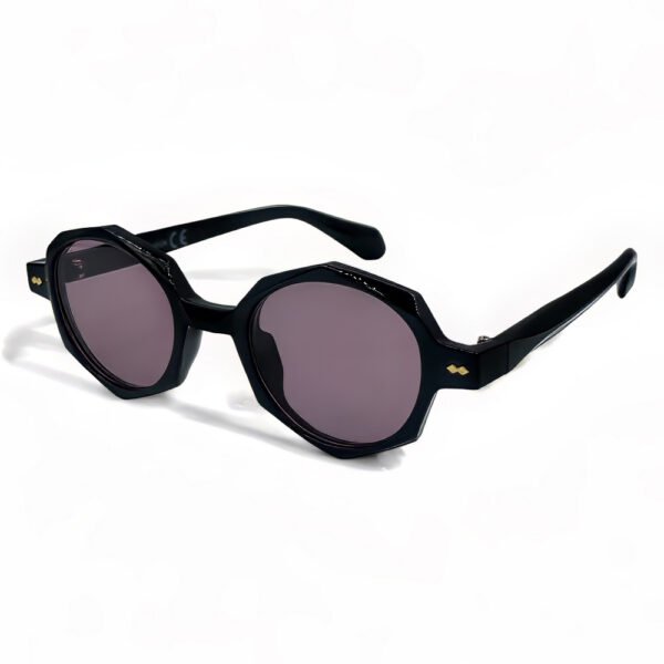 Unisex Γυαλιά Ηλίου UV400 Πολύγωνο με Μαύρο  Σκελετό και Μωβ Φακό 650145