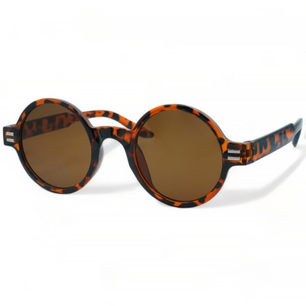 OPTOSQUAD Unisex Γυαλιά Ηλίου UV400 Στρογγυλό με Καφέ Ταρταρούγα  Σκελετό και Καφέ Φακό F99242
