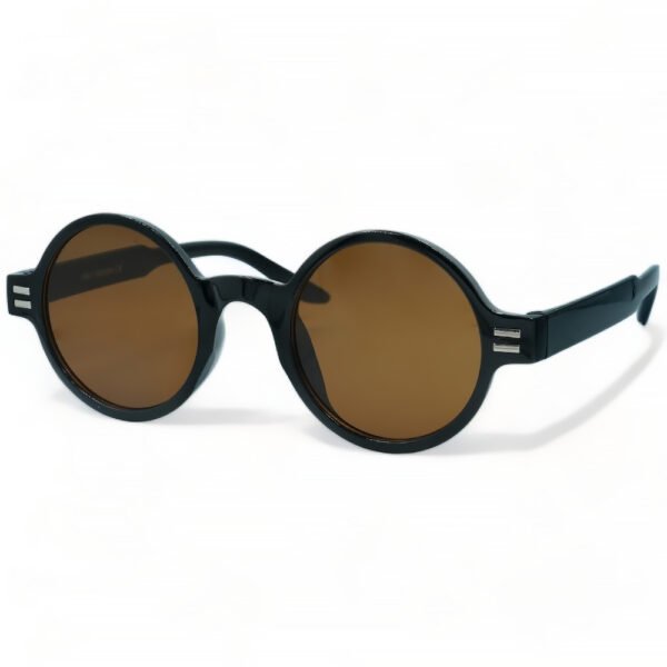 OPTOSQUAD Unisex Γυαλιά Ηλίου UV400 Στρογγυλό με Μαύρο  Σκελετό και Καφέ Φακό F99244