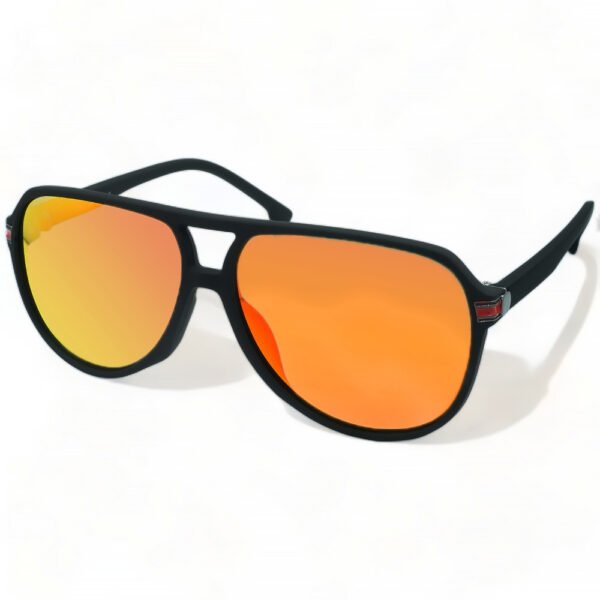 OPTOSQUAD Unisex Γυαλιά Ηλίου Polarized Οβάλ με Μαύρο Κοκκάλινο Σκελετό και Ιριδίζον Πορτοκαλί Φακό PK8256160077