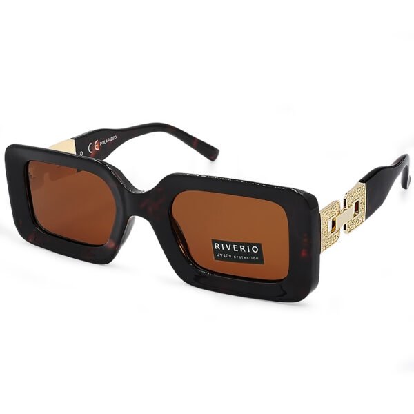 Riverio Γυναικεία Γυαλιά Ηλίου UV400 Παραλληλόγραμμα με Καφέ Ταρταρούγα Κοκκάλινο Σκελετό και Καφέ Φακό RV42104