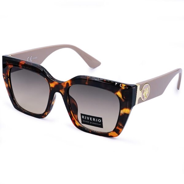 Riverio Unisex Γυαλιά Ηλίου UV400 Τετράγωνα με Σομόν Κοκκάλινο Σκελετό και Σομόν ντεγκραντέ Φακό RV42121