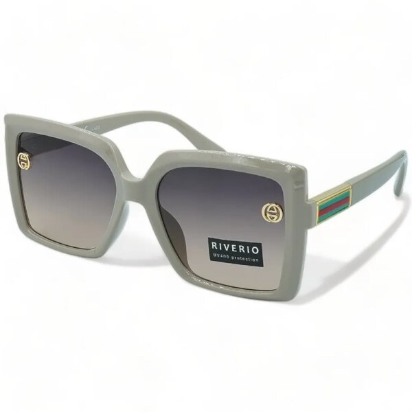 Riverio Γυναικεία Γυαλιά Ηλίου UV400 Τετράγωνα με Γκρι Κοκκάλινο Σκελετό και Μωβ ντεγκραντέ Φακό RV42203