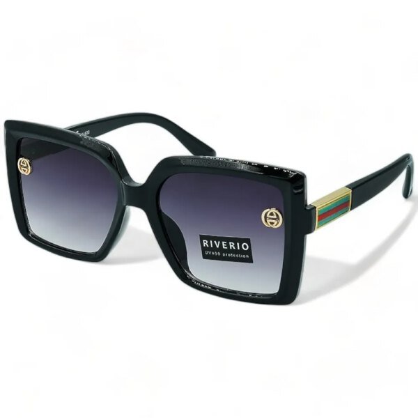 Riverio Γυναικεία Γυαλιά Ηλίου UV400 Τετράγωνα με Μαύρο Κοκκάλινο Σκελετό και Μωβ ντεγκραντέ Φακό RV42204