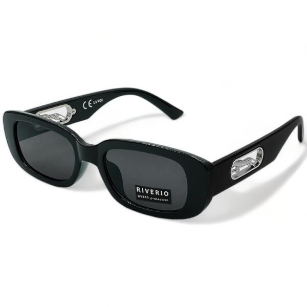 Riverio Γυναικεία Γυαλιά Ηλίου UV400 Μακρόστενο με Μαύρο Κοκκάλινο Σκελετό και Μαύρο Φακό RV42223