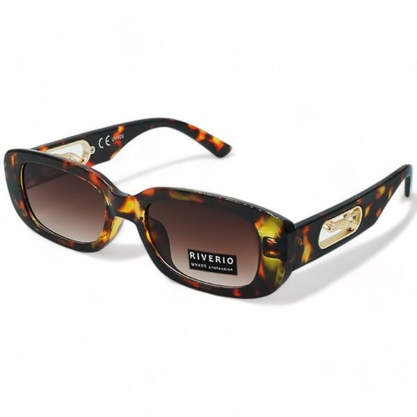 Riverio Γυναικεία Γυαλιά Ηλίου UV400 Μακρόστενο με Καφέ Ταρταρούγα Κοκκάλινο Σκελετό και Καφέ ντεγκραντέ Φακό RV42226