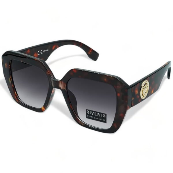Riverio Γυναικεία Γυαλιά Ηλίου UV400 Μακρόστενο με Καφέ Ταρταρούγα Κοκκάλινο Σκελετό και Μαύρο ντεγκραντέ Φακό RV42233