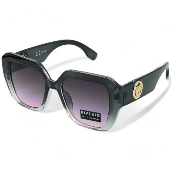 Riverio Γυναικεία Γυαλιά Ηλίου UV400 Μακρόστενο με Γκρι Κοκκάλινο Σκελετό και Ροζ ντεγκραντέ Φακό RV42234
