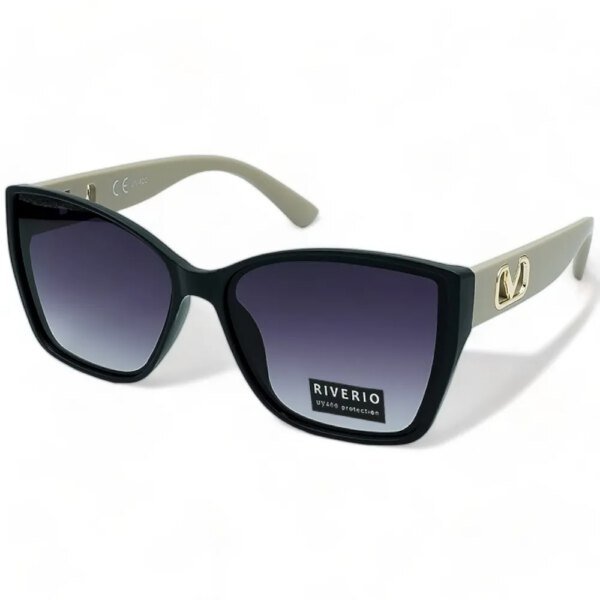 Riverio Γυναικεία Γυαλιά Ηλίου UV400 Μάτι Γάτας με Γκρι Κοκκάλινο Σκελετό και Μωβ ντεγκραντέ Φακό RV42251