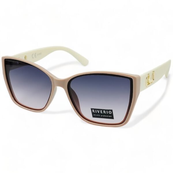Riverio Γυναικεία Γυαλιά Ηλίου UV400 Μάτι Γάτας με Μπεζ Κοκκάλινο Σκελετό και Μωβ ντεγκραντέ Φακό RV42254