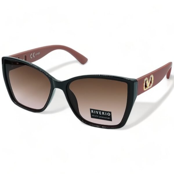 RV42256 Riverio Γυναικεία Γυαλιά Ηλίου UV400 Μάτι Γάτας με Σομόν Κοκκάλινο Σκελετό και Καφέ ντεγκραντέ Φακό RV42256