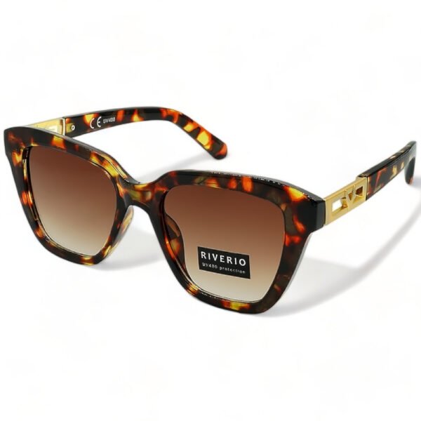 Riverio Γυναικεία Γυαλιά Ηλίου UV400 Τετράγωνα με Καφέ Ταρταρούγα Κοκκάλινο Σκελετό και Καφέ ντεγκραντέ Φακό RV42262