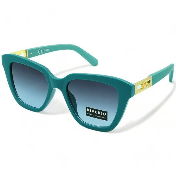 Riverio Γυναικεία Γυαλιά Ηλίου UV400 Τετράγωνα με Πετρόλ Κοκκάλινο Σκελετό και Μπλε ντεγκραντέ Φακό RV42264