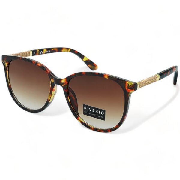 Riverio Γυναικεία Γυαλιά Ηλίου UV400 Οβάλ με Καφέ Ταρταρούγα Κοκκάλινο Σκελετό και Καφέ ντεγκραντέ Φακό RV42282
