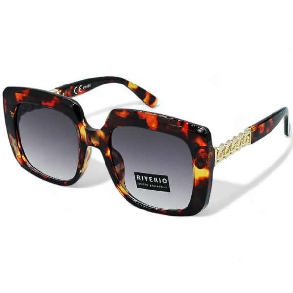 Riverio Γυναικεία Γυαλιά Ηλίου UV400 Τετράγωνα με Καφέ Ταρταρούγα Κοκκάλινο Σκελετό και Μαύρο ντεγκραντέ Φακό RV42291