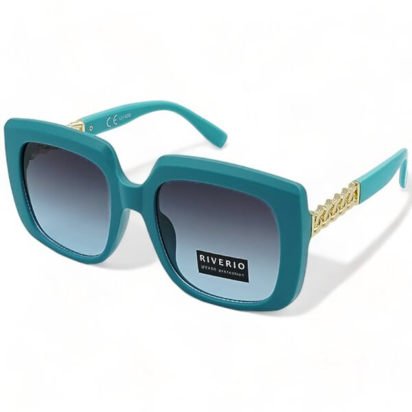 Riverio Γυναικεία Γυαλιά Ηλίου UV400 Τετράγωνα με Πετρόλ Κοκκάλινο Σκελετό και Μαύρο ντεγκραντέ Φακό RV42292