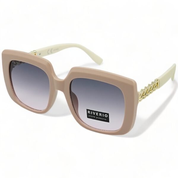 Riverio Γυναικεία Γυαλιά Ηλίου UV400 Τετράγωνα με Μπεζ Κοκκάλινο Σκελετό και Μωβ ντεγκραντέ Φακό RV42293