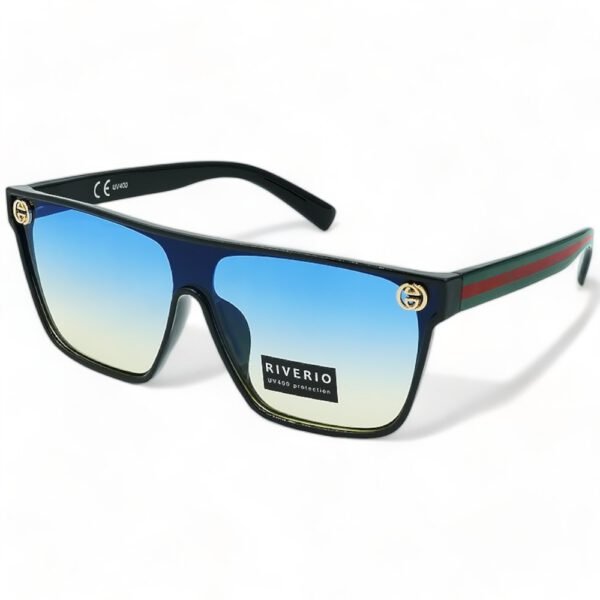 Riverio Unisex Γυαλιά Ηλίου UV400 Τετράγωνα με Σκούρο Μπλε Κοκκάλινο Σκελετό και Γαλάζιο ντεγκραντέ Φακό RV42333