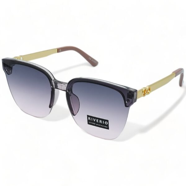 Riverio Unisex Γυαλιά Ηλίου UV400 Τετράγωνα με Διάφανο Κοκκάλινο Σκελετό και Μωβ ντεγκραντέ Φακό RV42441