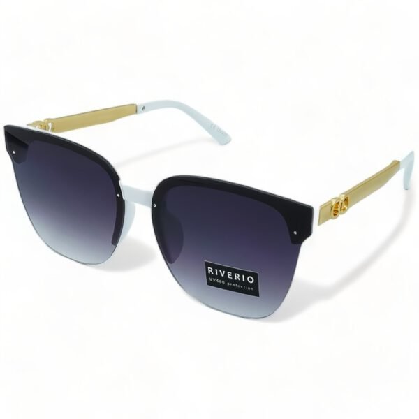 RV42444 Riverio Unisex Γυαλιά Ηλίου UV400 Τετράγωνα με Λευκό Κοκκάλινο Σκελετό και Μωβ ντεγκραντέ Φακό RV42444