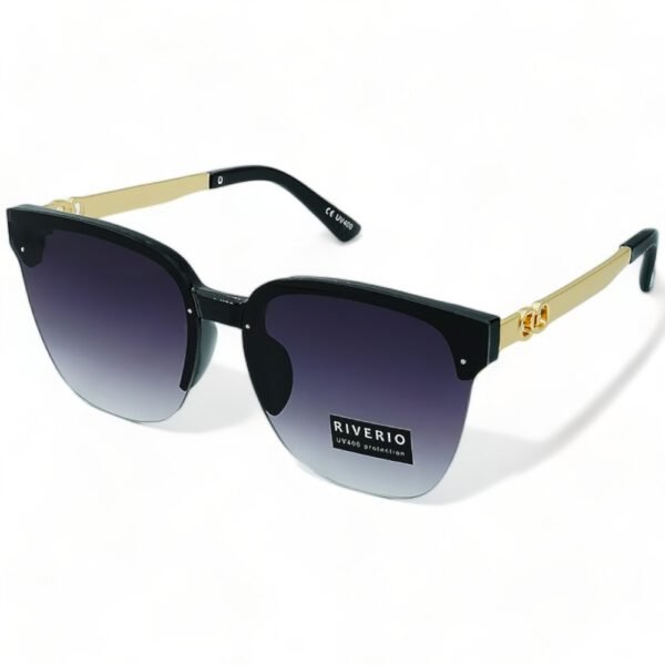 RV42445 Riverio Unisex Γυαλιά Ηλίου UV400 Τετράγωνα με Μαύρο Κοκκάλινο Σκελετό και Μωβ ντεγκραντέ Φακό RV42445