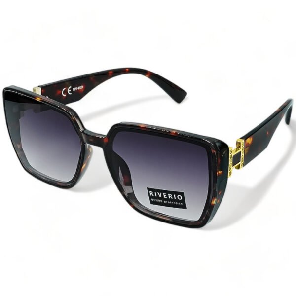 Riverio Γυναικεία Γυαλιά Ηλίου UV400 Τετράγωνα με Καφέ Ταρταρούγα Κοκκάλινο Σκελετό και Καφέ ντεγκραντέ Φακό RV42476