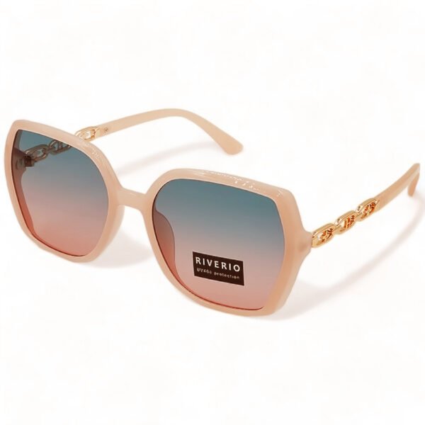 Riverio Γυναικεία Γυαλιά Ηλίου UV400 Τετράγωνα με Nude Κοκκάλινο Σκελετό και Μπλε ντεγκραντέ Φακό RV42494