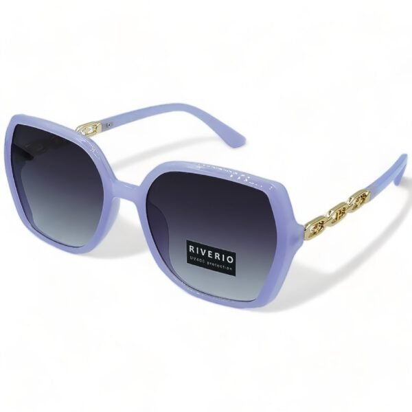 Riverio Γυναικεία Γυαλιά Ηλίου UV400 Τετράγωνα με Μωβ του πάγου Κοκκάλινο Σκελετό και Μαύρο ντεγκραντέ Φακό RV42495